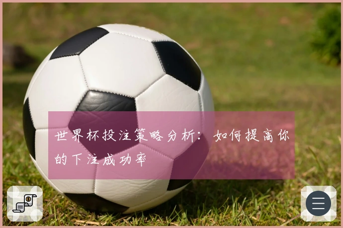 世界杯投注策略分析：如何提高你的下注成功率